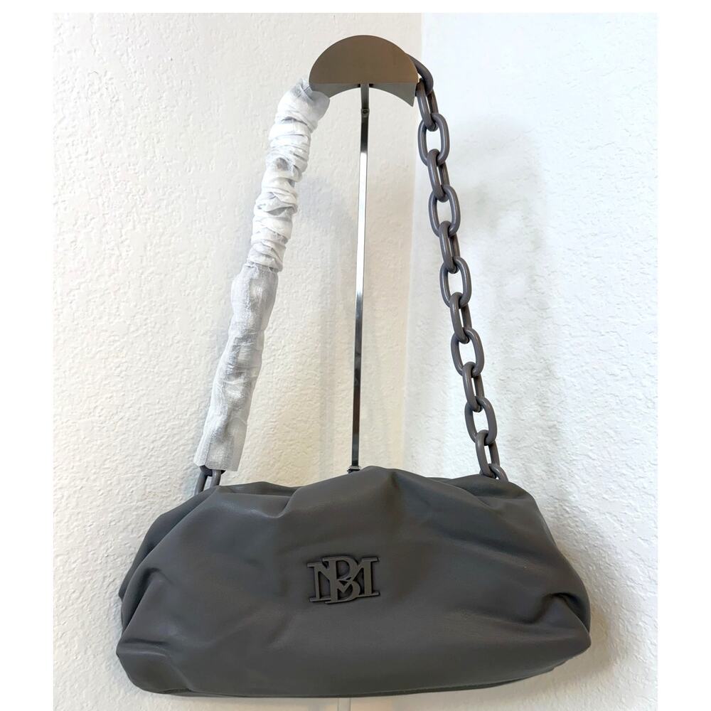BADGLEY MISCHKA Clutch‎ Smoke Grey, Unique Chain Strap Shoulder Bag